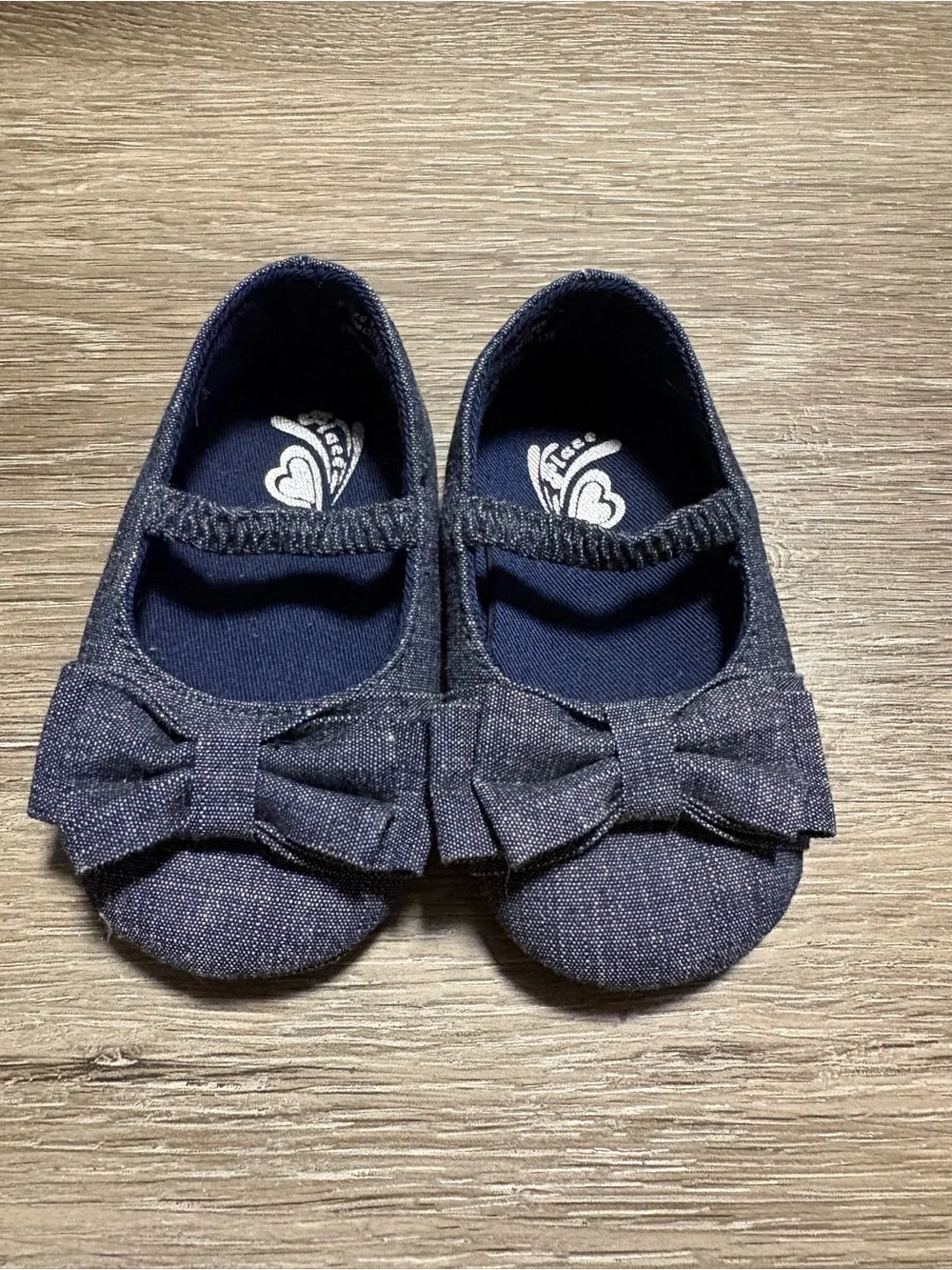 Girls Navy Bow Mary Jane Baby Shoes